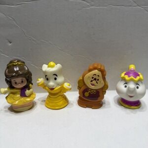 Little People Disney Beauty And Beast Figures Belle Pots Lumier Cogsworth Lot 4